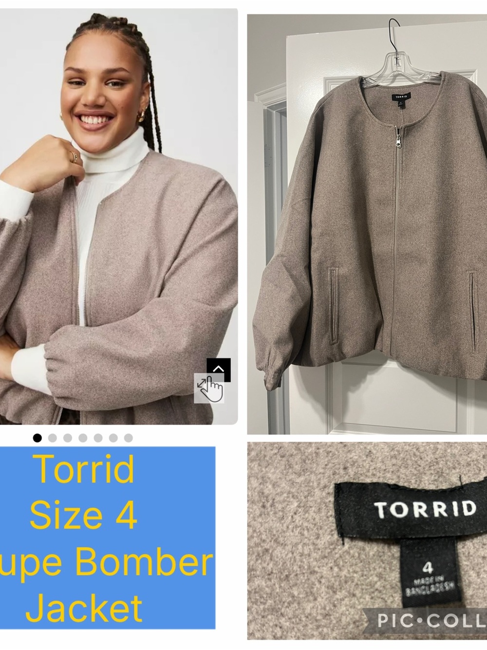 torrid Taupe Plush Bomber Jacket